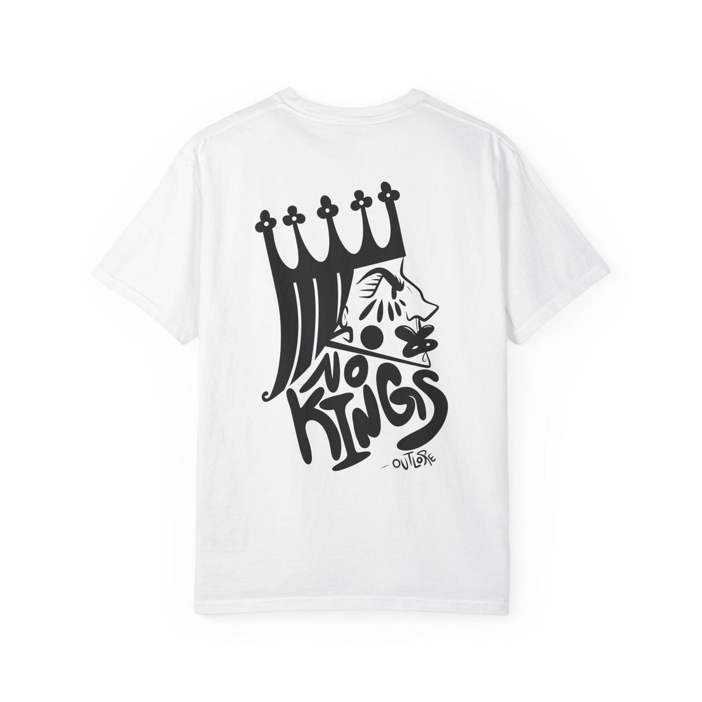 NO KINGS Unisex Garment-Dyed Graphic Tee, Cool Casual Shirt, Streetwear Fashion, Unique Gift for Him or Her, Summer Wear, No Kings Design