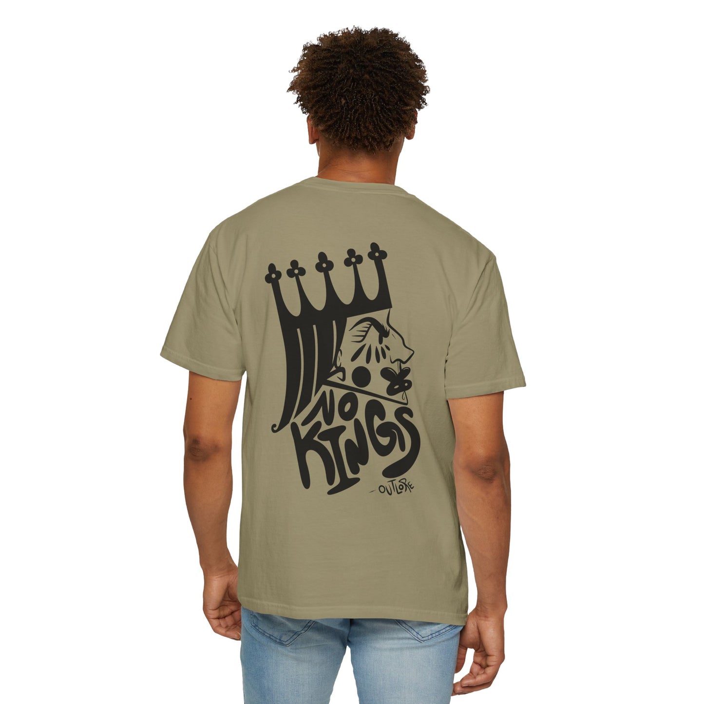 NO KINGS Unisex Garment-Dyed Graphic Tee, Cool Casual Shirt, Streetwear Fashion, Unique Gift for Him or Her, Summer Wear, No Kings Design